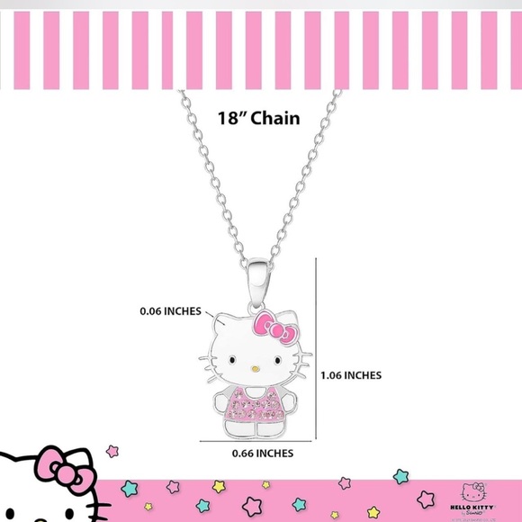 Women’s necklace, silver plated, with enamel and crystal pendant - Picture 3 of 4